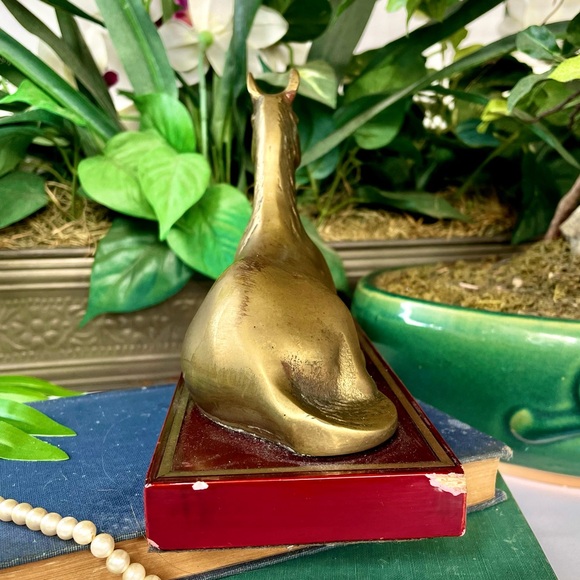 Brass Horse Statue Mounted to Wood Base - Picture 7 of 10